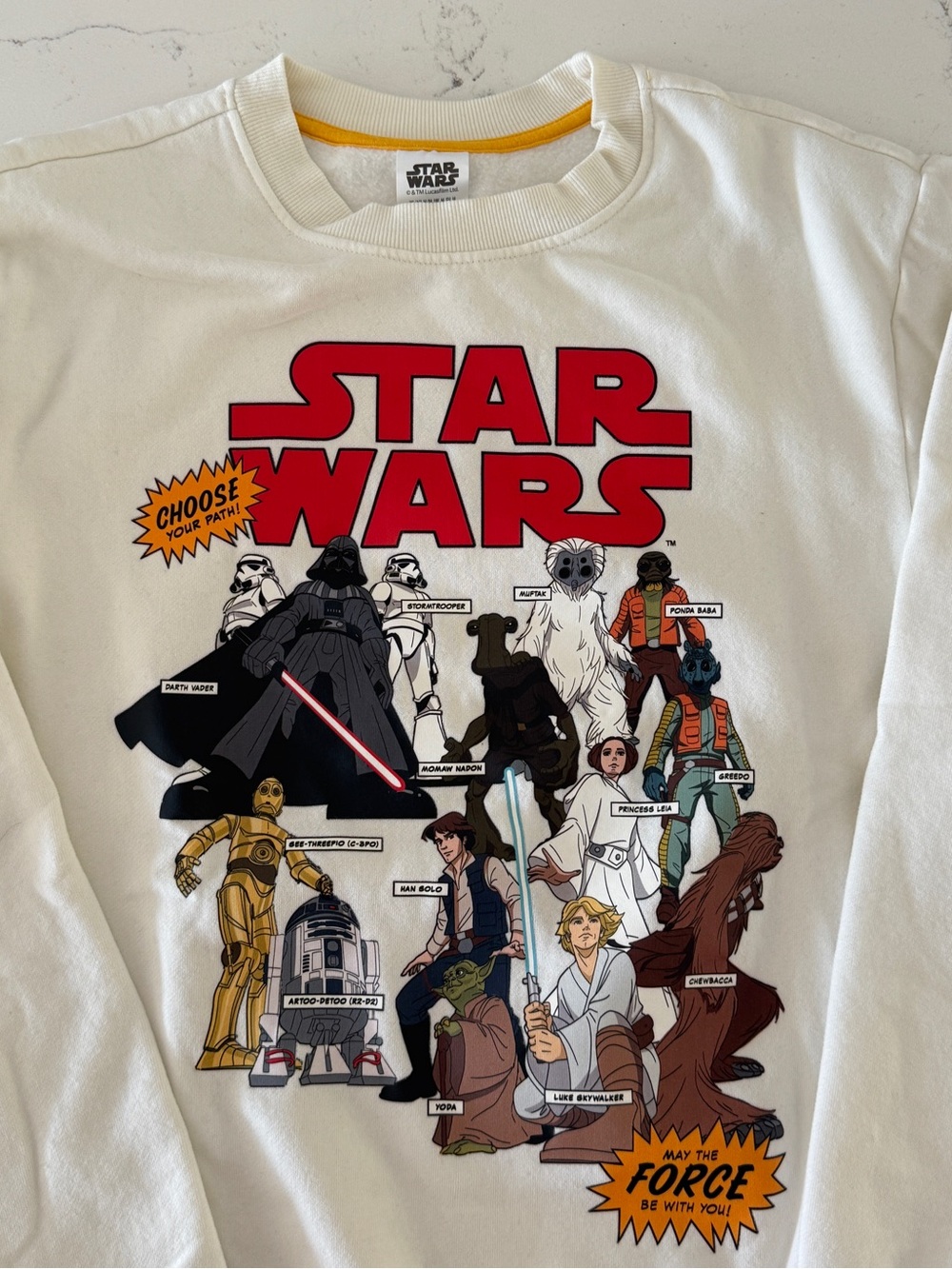 Star Wars Disney Lucasfilm Graphic Crewneck Sweatshirt White Men’s M